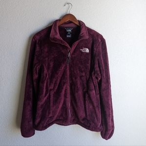 Maroon Zip Up North Face Jacket